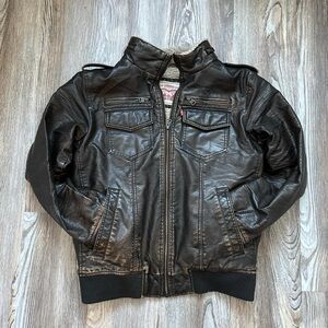Levi and straus leather bomber jacket